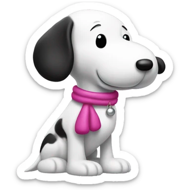 christmas pink snoopy sticker
