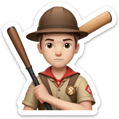 Scout character from Team Fortress 2 with baseball bat sticker