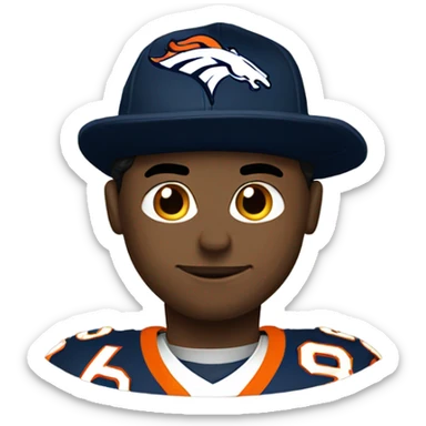 Broncos Football Player with loser hat sticker