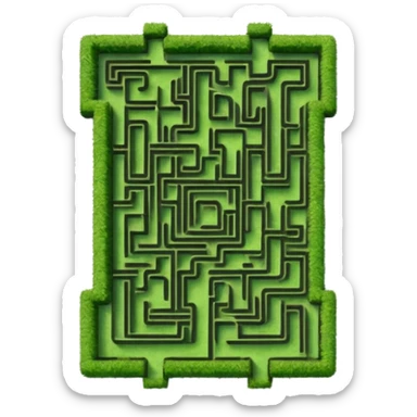 hazme un laberinto y en el centro pasto sticker