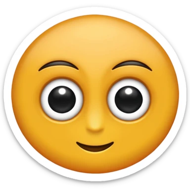 emoji, feuille d'érable couleur vermeille, deux yeux ronds noirs brillants sticker