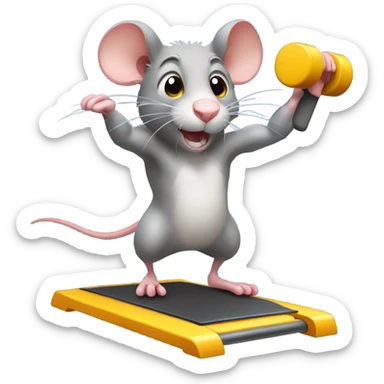Rat in a gym sticker