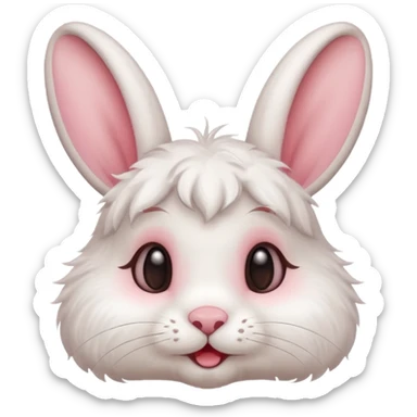 wink rabbit with rosy cheeks sticker