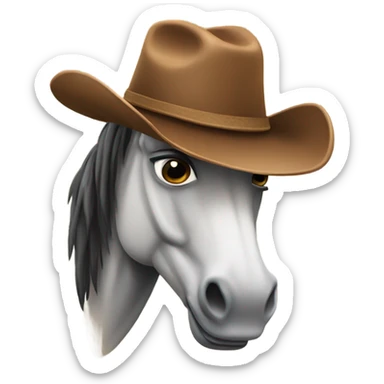 Horse with cowboy hat sticker