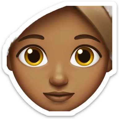 create a brown girl with medium straight hair big almond eyes  sticker