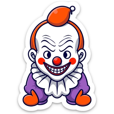 Creepy clown sticker