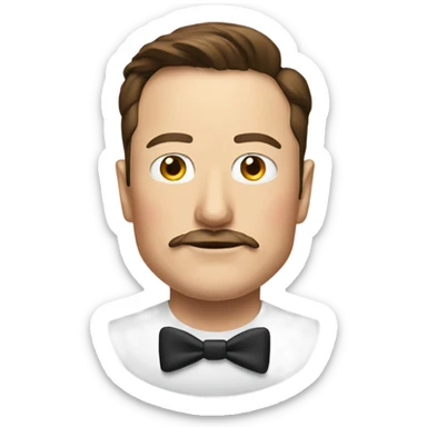 Elon musk with a mustache  sticker