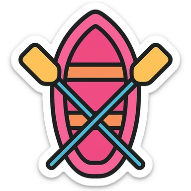 pink rowing boat sticker