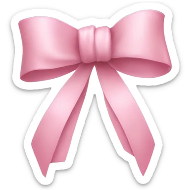 Light pink ribbon tied in bow sticker