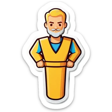 Mann, wir beide Arme in die Luft hält und dabei einen Stecker in der Hand hält sticker