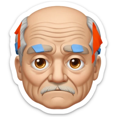 Grumpy old man with one blind eye sticker