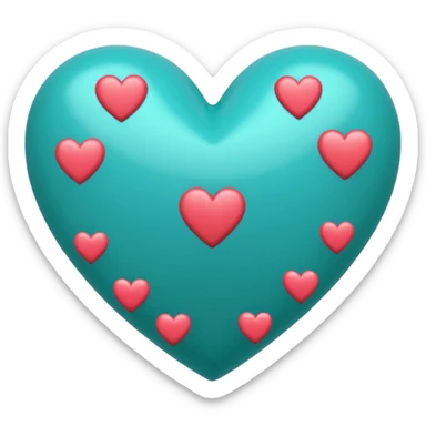 Teal heart with hearts and Belles wording sticker