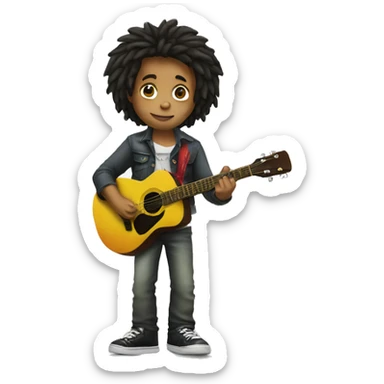 body Bob marley kid with guitar sticker