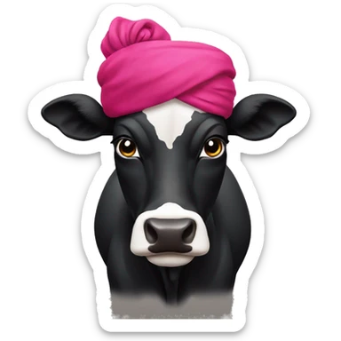 Black Sikh cow  with a turban sticker