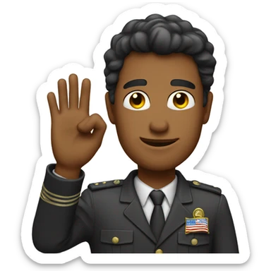 attractive man saluting sticker