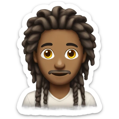 Pretty brown man with medium length dreadlocs sticker