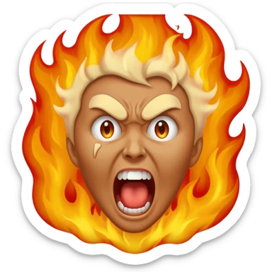 person burning in the pits of hell sticker