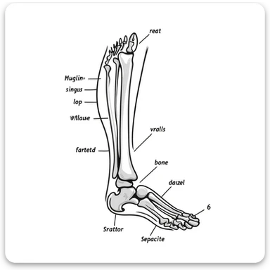 detailed foot skeleton diagram with labels sticker