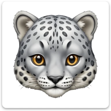 snow leopard emoji, realistic fur pattern, expressive face sticker