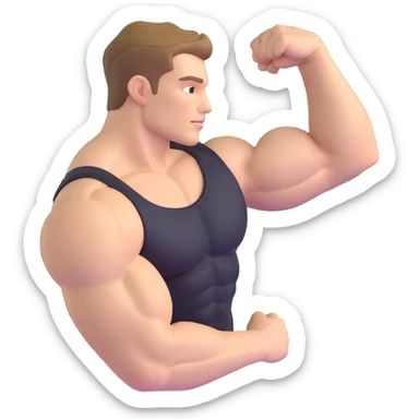 muscular arm of white young man, focus on the arm sticker