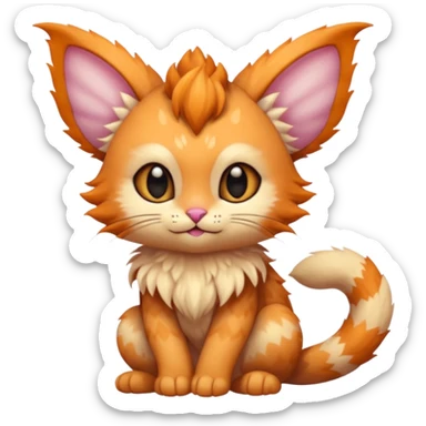 P moe meow meow cute fuzzy realistic Randomly-faerie-drake exotic Fakémon-creature sticker
