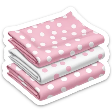 pink and white polka dot folded sheets sticker