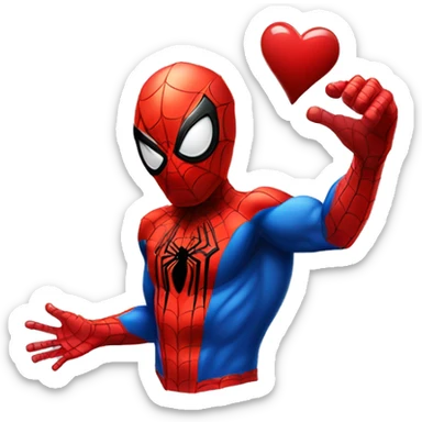Spiderman haciendo un corazón con las manos  sticker
