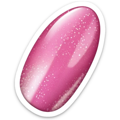 pink nails with glitter almond shape sticker