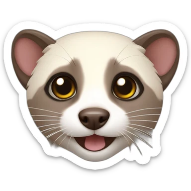 ferret with star in eyes sticker