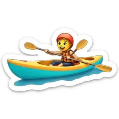 eating pizza in kayak sticker