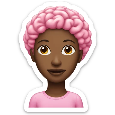 black woman with pink brain-power sticker