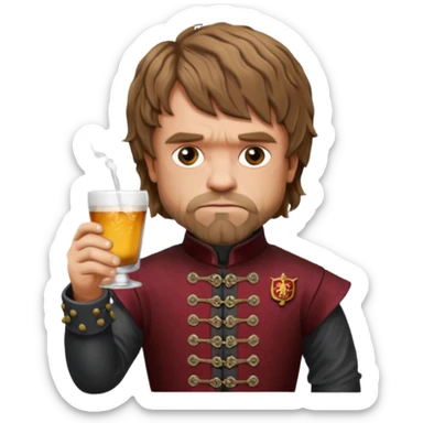 Tyrion lannister drinking with a smirk sticker