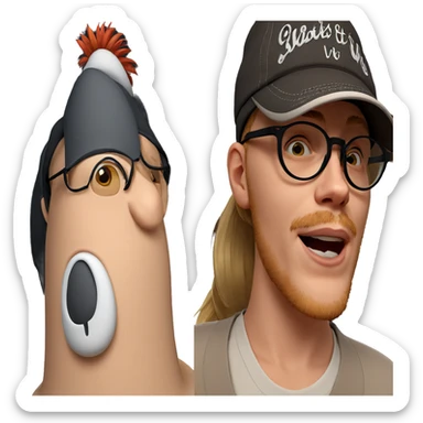 girl with hat and glasses sticker