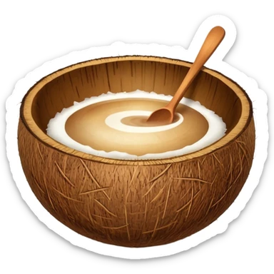 coconut bowl with brown water in jt sticker