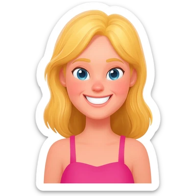 Happy girl, blond girl, party vibe sticker