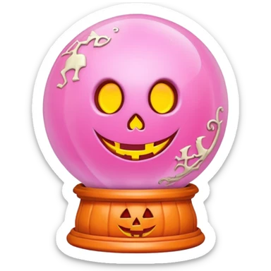 pastel pink orange halloween   globe sticker