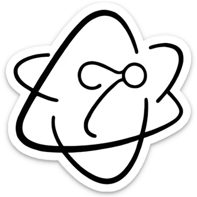 meme of the React logo flying like a plane with motion lines sticker