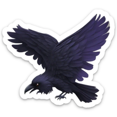 A raven's wing, elegantly folded, symbolizing knowledge and protection sticker