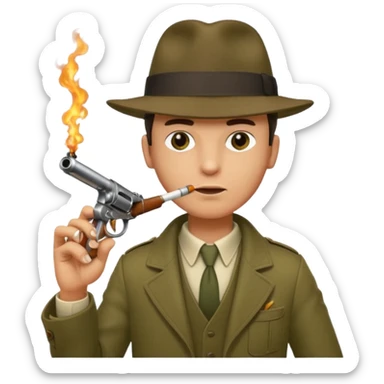 mafiozo man holding tommy gun sticker