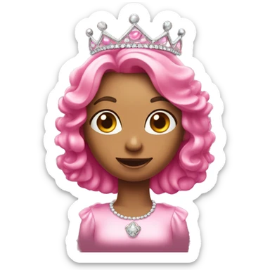 A pink jellybean with a tiara sticker