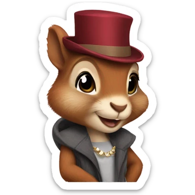 fashion designer squirrel sticker
