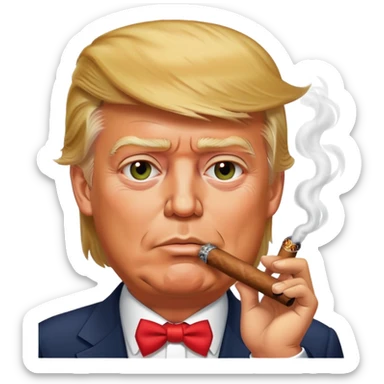 trumo smoking a cigar sticker