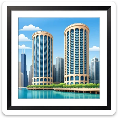 Chicago Marina City two buildings sticker