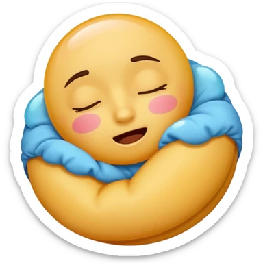 cartoon sticker of a sleepy emoji with sleep bubble, colorful and cheerful, no text, suitable for WhatsApp and Instagram sticker