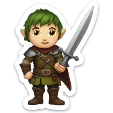 halfling rogue with dagger sticker