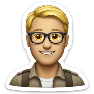 homme charismatique avec des lunette sticker