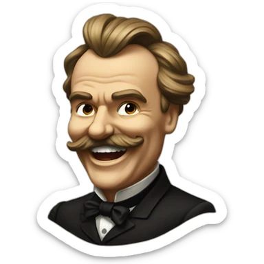 nietzsche laughing sticker