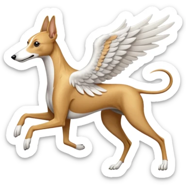 galgo con alas corriendo sticker