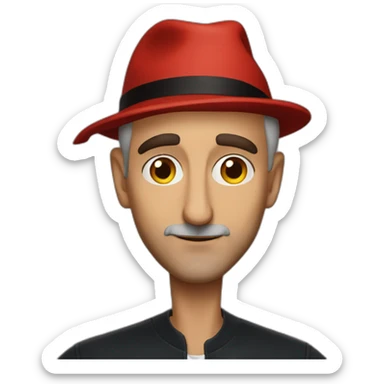 stanley tucci wearing a cardinal hat sticker