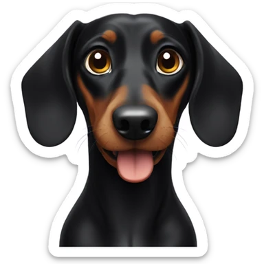Black dachshund  sticker